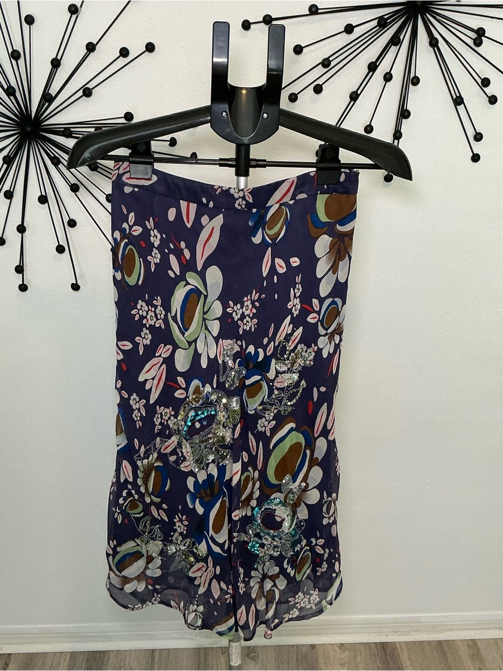 Oilily Floral Embroidered Midi Skirt Size 34 Boho Y2K